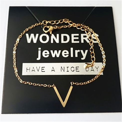 V Bracelets For Women  Stainless Steel Chain - ROUTINE FASHION